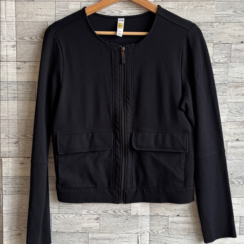 Lole Momentum Tech Bomber jacket fitted black coat women’s size medium